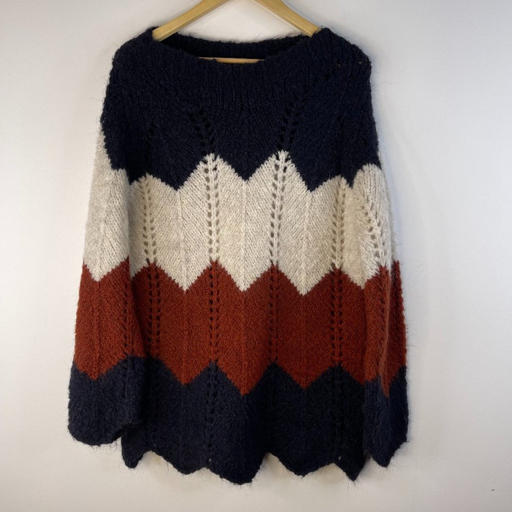 IPERICO Women Made in Italy Chunky Knit Long Sleeves Pullover Sweater Top
